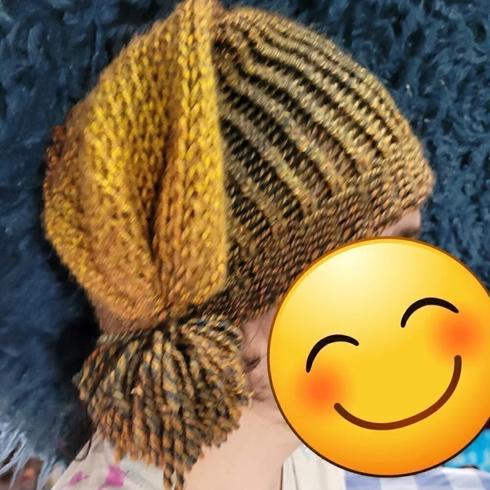 New Handmade Beanie Hang Hat / Gnome Style Knit Onesize Fits Most